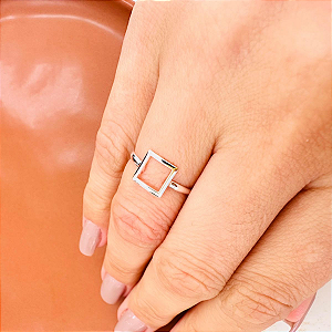 Anel Quadrado Vazado