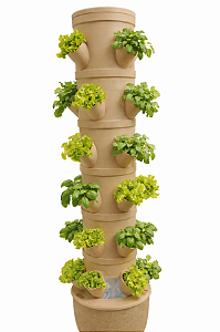 Horta Hidropônica Vertical Completa com Bomba - 30 mudas - cor Wood