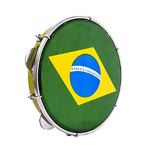 Pandeiro 10" Bandeira do Brasil Amarelo Luen