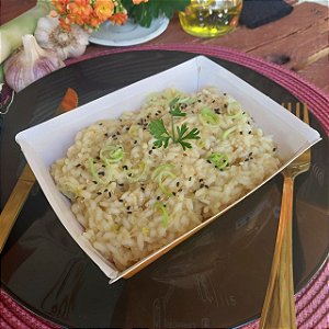 Risoto de frango com alho poró