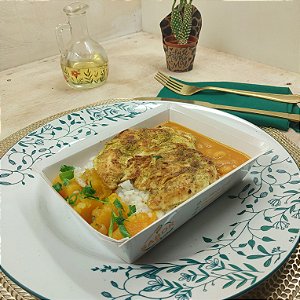 Filé de frango ao Lenon Pepper + Arroz, Feijão e Cabotiá refogada