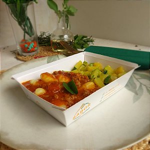 Nhoque de batata a bolonhesa + Abobrinha