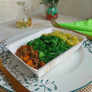 Carne moída com cenoura + Couve + Abobrinha refogada