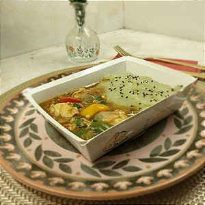 Frango xadrez + Purê de batata doce