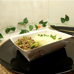 Carne moída com Brócolis + Purê de batata