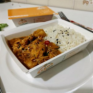 Frango xadrez + Arroz branco