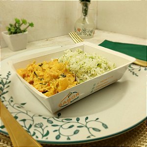 Strogonoff de frango zero lactose + Arroz com brócolis