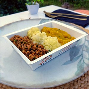 Carne moída + Couve flor + Purê de cabotiá