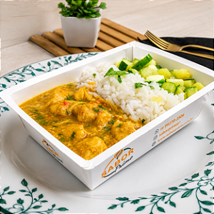 Bobó de frango + Arroz e Abobrinha brasileira