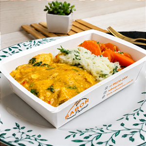 Bobó de frango + Arroz de couve flor + Cenoura