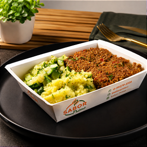 Kibe de carne assado + Purê de mandioquinha + Abobrinha