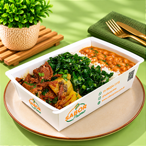 Carne de panela com batata + Arroz + Feijão + Couve refogada