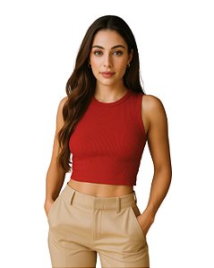 Cropped de Ribana Canelado