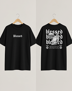 Camiseta Oversized Estampada Blessed
