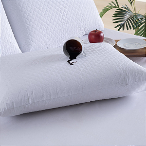 Capa Protetora de Travesseiro 100% Impermeável Sem Ruído - Branco
