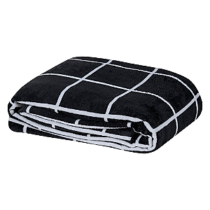 Cobertor Queen 01 Peça Manta Flannel Austin - Preto