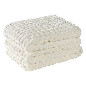 Cobertor Ultrasoft Queen 01 Peça Manta Flannel Grosso Aveludado Willow - Marfim