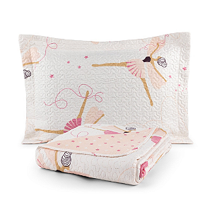 Cobre Leito Solteiro 02 Peças Matelado Dupla Face Bouti Kids - Bailarina