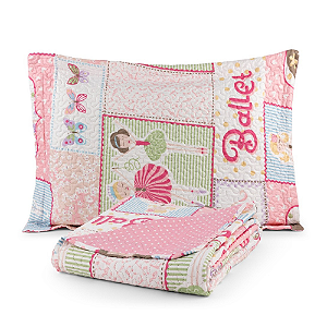 Cobre Leito Solteiro 02 Peças Matelado Dupla Face Bouti Kids - Ballet