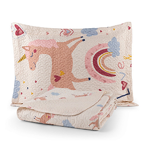Cobre Leito Solteiro 02 Peças Matelado Dupla Face Bouti Kids - Unicórnio