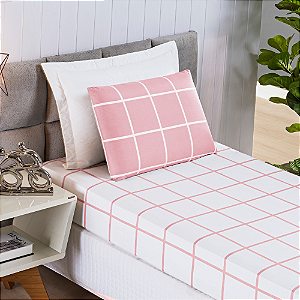 Jogo de cama Solteiro 02 peças Micro Percal 200 Fios Austin Estampa - Rosa
