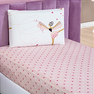 Jogo de cama Solteiro 02 peças lençol Toque Macio Bouti Kids - Bailarina