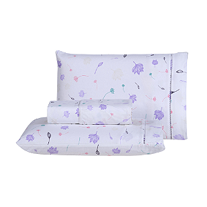 Jogo de lençol Casal Padrão 03 peças 100% Algodão Percal 300 fios Home - Encanto