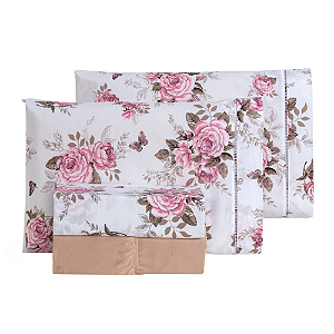 Jogo de lençol King 04 Peças 100% Algodão Percal 180 fios Vivale - Elegance