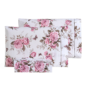 Jogo de lençol Queen 03 Peças 100% Algodão Percal 180 fios Vivale - Elegance