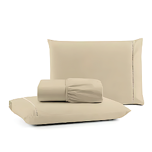 Jogo de lençol Queen 03 peças 100% Algodão Percal 300 fios Classic - Bege