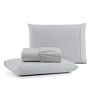 Jogo de lençol Queen 03 peças 100% Algodão Percal 300 fios Classic - Cinza
