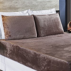 Jogo de lençol Queen 03 Peças Plush Manta Flannel BiaSoft Aveludada de Inverno - Rosê