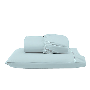 Jogo de lençol Solteiro 02 peças 100% Algodão Percal 300 fios Classic - Azul