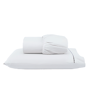 Jogo de lençol Solteiro 02 peças 100% Algodão Percal 300 fios Classic - Branco