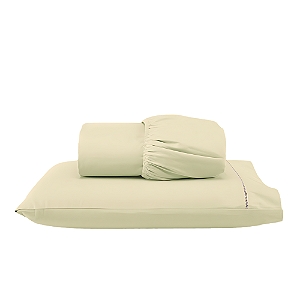 Jogo de lençol Solteiro 02 peças 100% Algodão Percal 300 fios Classic - Palha