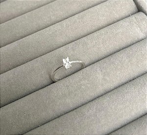 Anel em Prata Pedra Retangular