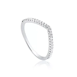 Anel em Prata Chevron