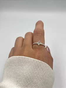 Anel em Prata Pedra Geométrica