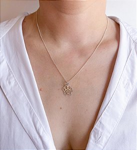 Colar em Prata Pingente Pata