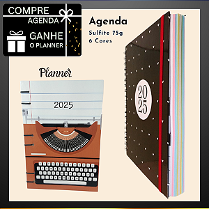 Agenda 444pág - Um dia por pág + controle financeiro -25x18cm e Planner 96pág A5