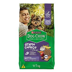 Ração Dog Chow Cães Filhotes Minis e Pequenos Carne, Frango e Arroz 1 kg