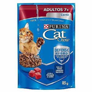 Cat Chow Sache Adultos 7 + Carne Ao Molho 85 g