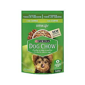 Ração Úmida Dog Chow Cães Filhotes Carne 100 g