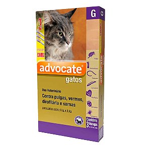 Antipulgas Advocate Gatos entre 4 e 8kg 3 pipetas