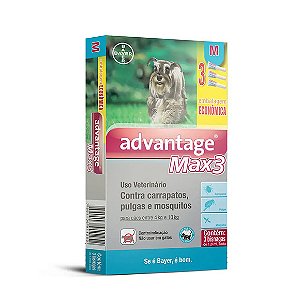 Antipulgas Advantage Max3 Cães 4kg a 10kg 3 unidades