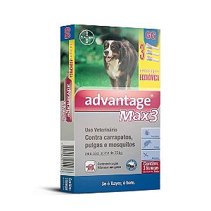 Antipulgas Advantage Max3 Cães mais de 25kg 3 unidades