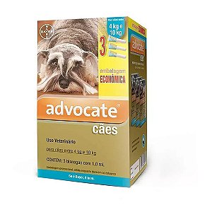 Antipulgas Advocate Cães 4 a 10kg 3 pipetas