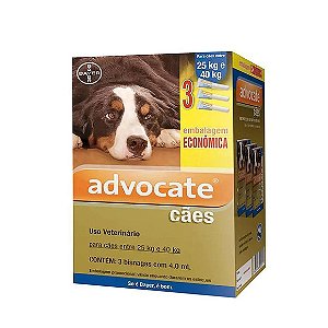 Antipulgas Advocate Cães mais de 25kg 3 pipetas