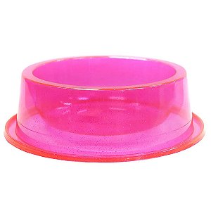 Comedouro Antiformiga Acrilico 300 ml Glitter Gato Cachorro - Rosa
