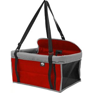 Assento Pet Para Automóveis Com Alça Ajustável Vermelho Único